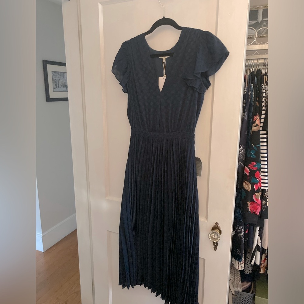Navy Polka Dot Dress NWT